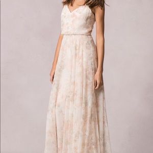 Jenny Yoo BHLDN light pink floral floor length dress
